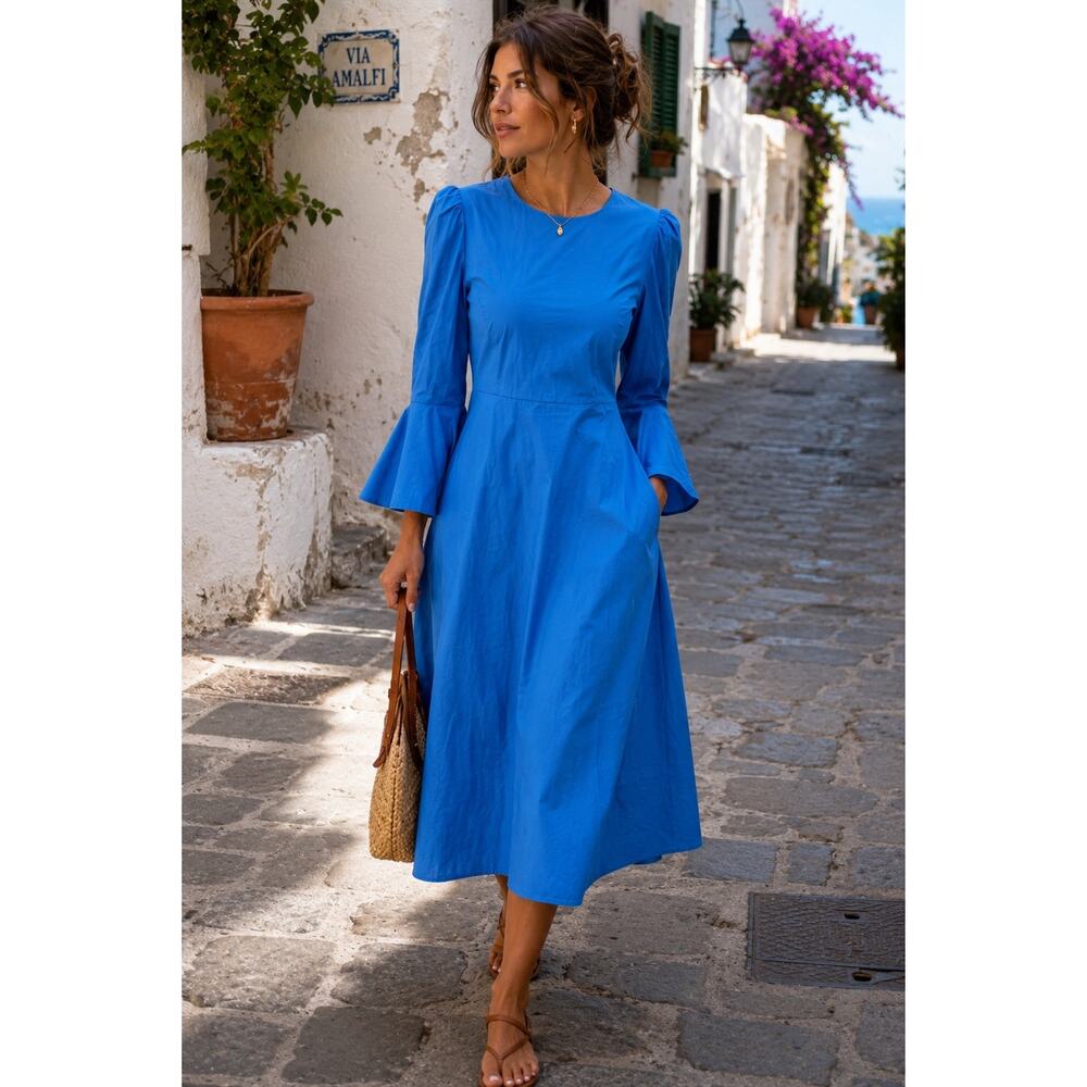 MEIMEIJ Cobalt Blue Midi Dress